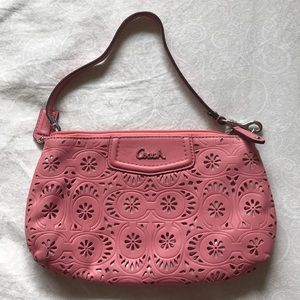 NWT Coach Pink Cutout Wristlet Purse